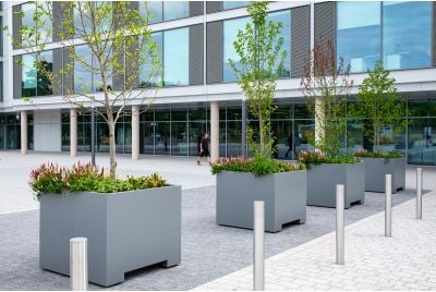 Movable steel planters for trees