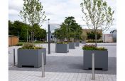 Tree planters in Dusty Grey PPC finish