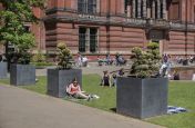 Zinc planters at V&A Museum