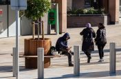 Corten steel street planter