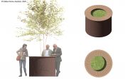 Street planter standing-height table