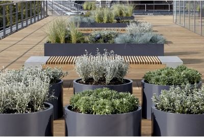 Circular Steel Powder Coated Planters And Trough Planters