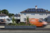 Large Steel Planters On The Roadside