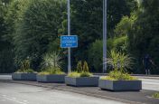 Powder Coated Steel Planters Across The A562