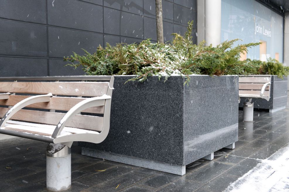 Granite Planters for Commercial Shopping Malls & Retail Westfield