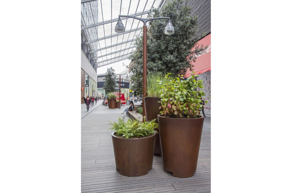 Extra Large Cone Shaped Faux Corten Steel Planters
