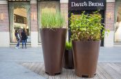 Forklift Apertures On Faux Corten Steel Planters