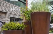 Zintec Steel Planters in A Corten Steel Style