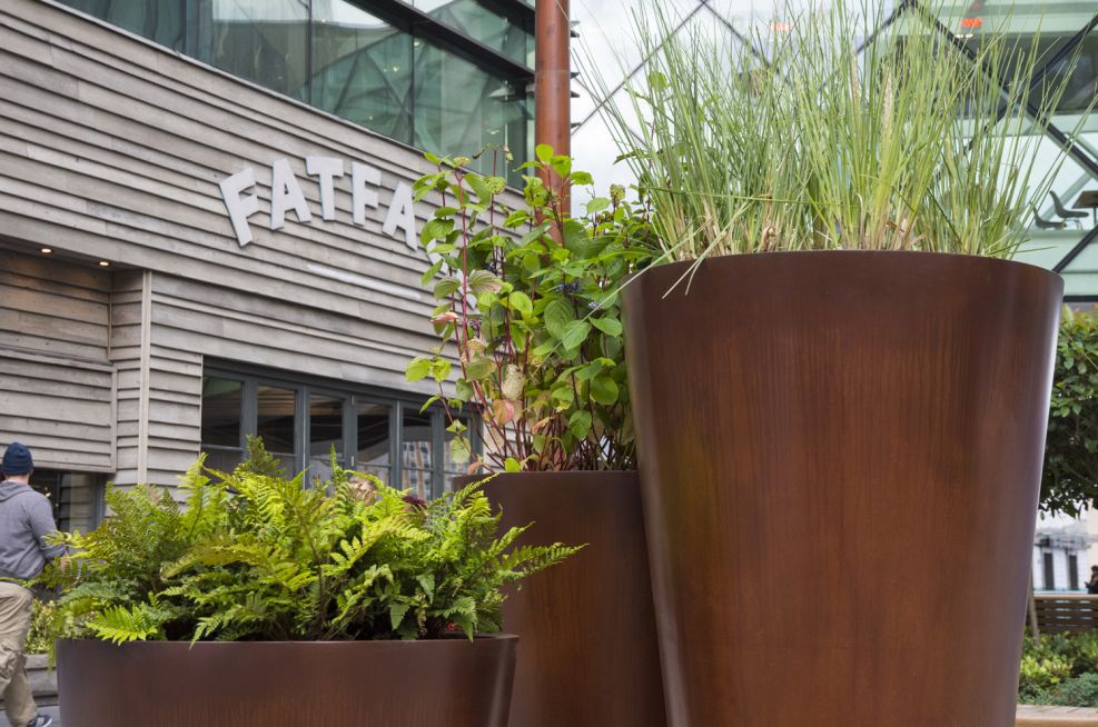 Zintec Steel Planters in A Corten Steel Style