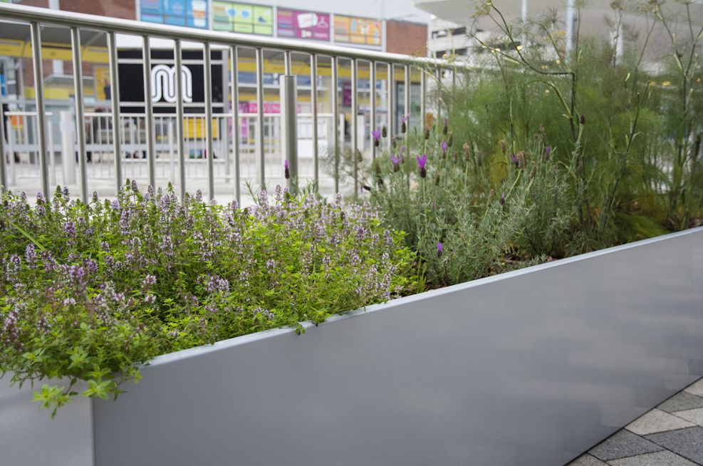 Trough Planter Powder Coated To RAL 7040