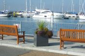 Granite Cube Planters At Yarmouth Harbour, Isle Of Wight