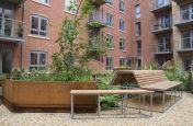 Benches and Large Corten Steel Planters