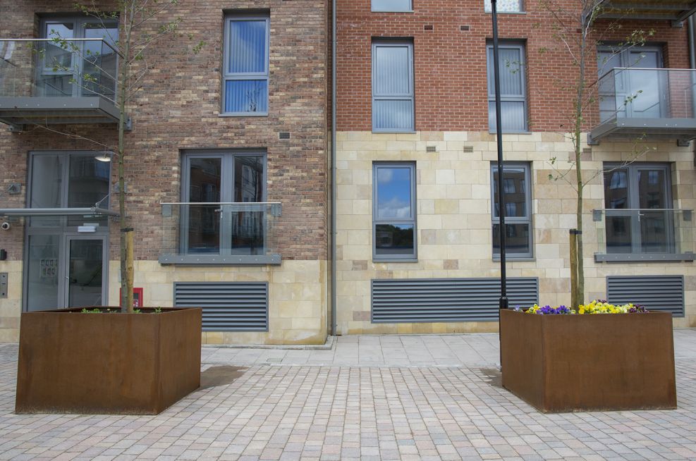 Extra Large Corten Steel Square Tree Planters