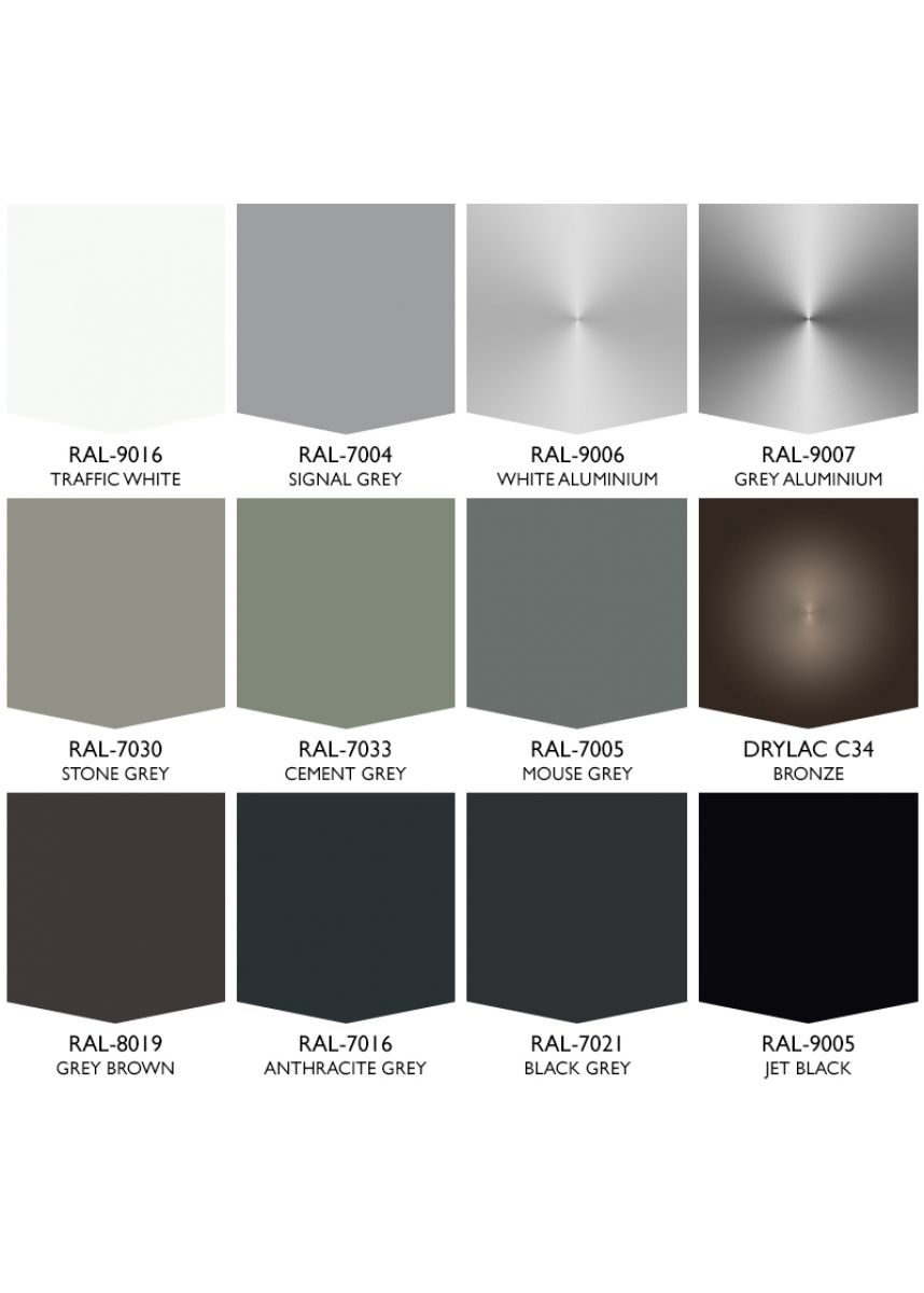 Range of standard RAL colours included in the price