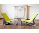 Sponeck chairs with cushions in lemon grass colour 