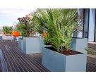 Galvanised steel planters at City of Westminster College